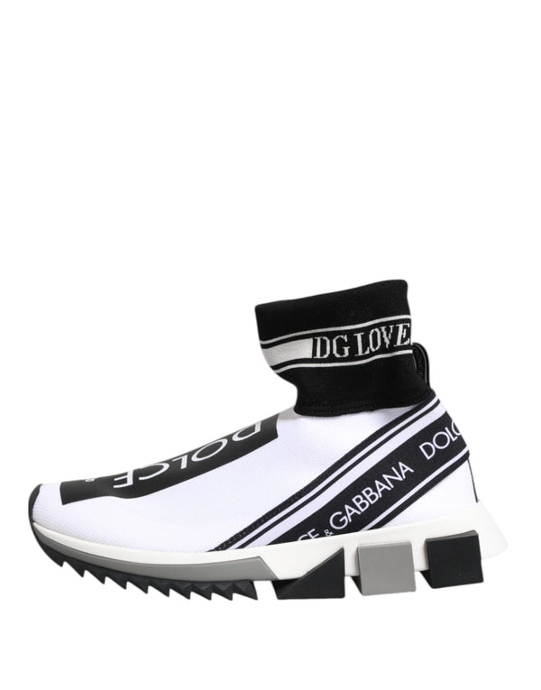 Dolce & Gabbana White Black Sorrento Socks Sneakers Shoes