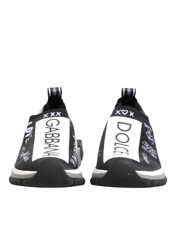 Dolce & Gabbana Black White Sorrento Low Top Sneakers Shoes