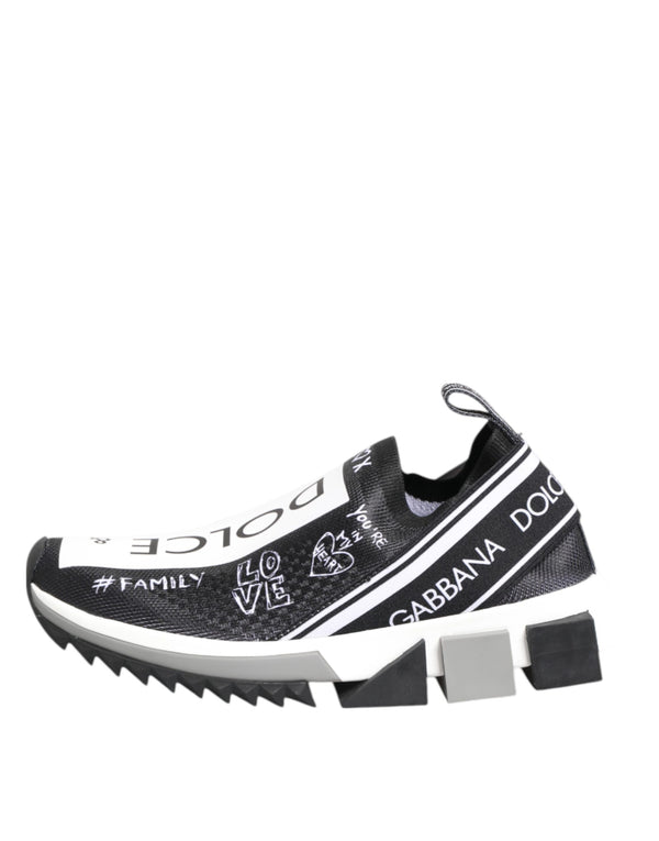 Dolce & Gabbana Black White Sorrento Low Top Sneakers Shoes