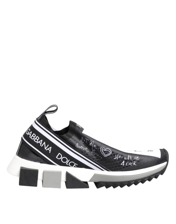 Dolce & Gabbana Black White Sorrento Low Top Sneakers Shoes