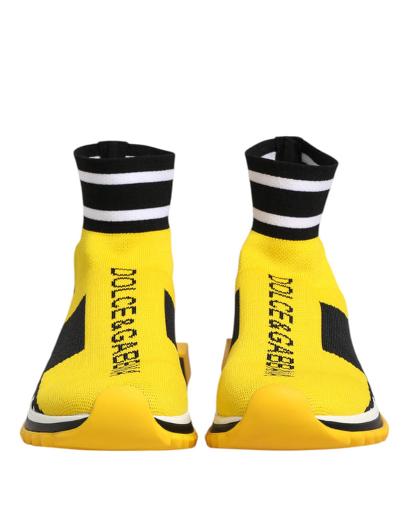 Dolce & Gabbana Yellow Black Sorrento Socks Sneakers Shoes