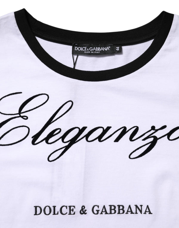 Dolce & Gabbana White Eleganza Cotton Crew Neck Tee T-shirt