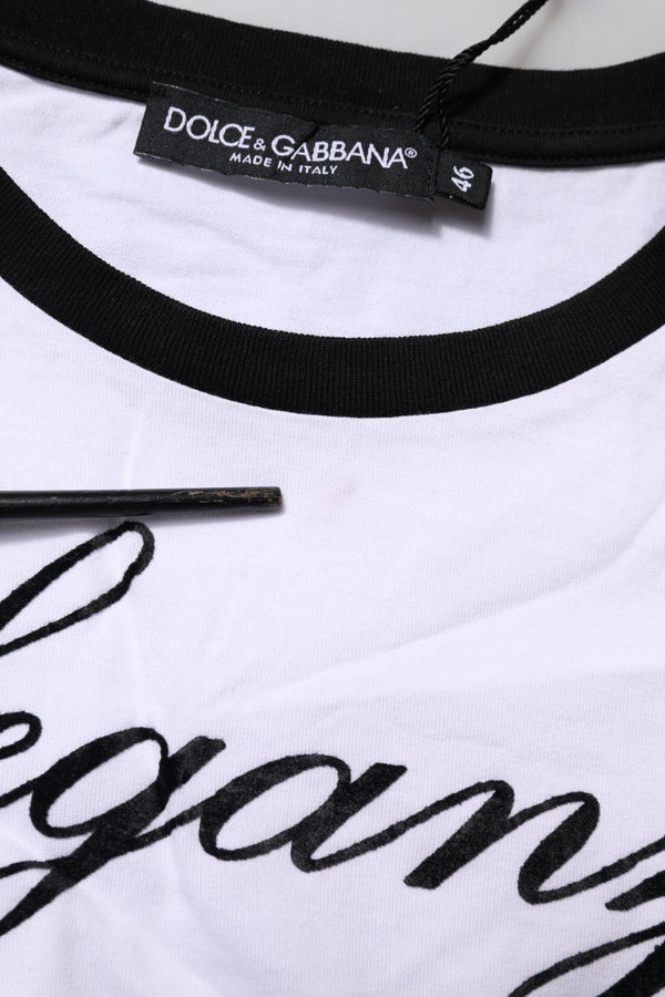 Dolce & Gabbana White Eleganza Cotton Crew Neck Tee T-shirt