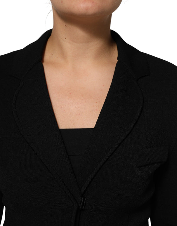 Dolce & Gabbana Black Viscose Single Breasted Blazer Jacket