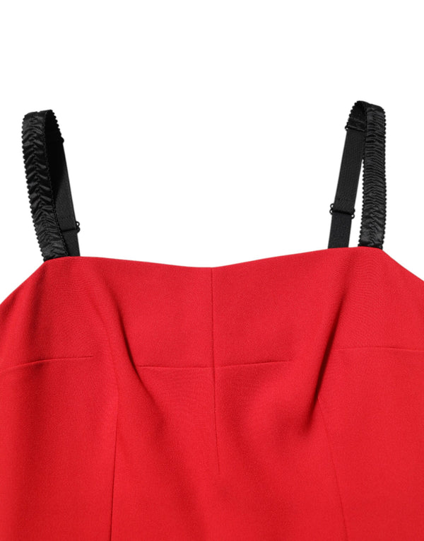 Dolce & Gabbana Red Stretch Bodycon Sheath Knee Length Dress