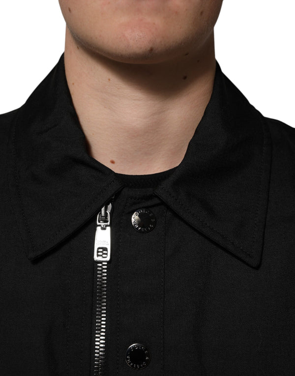 Dolce & Gabbana Black Patch Pocket Full Zip Bomber Jacket