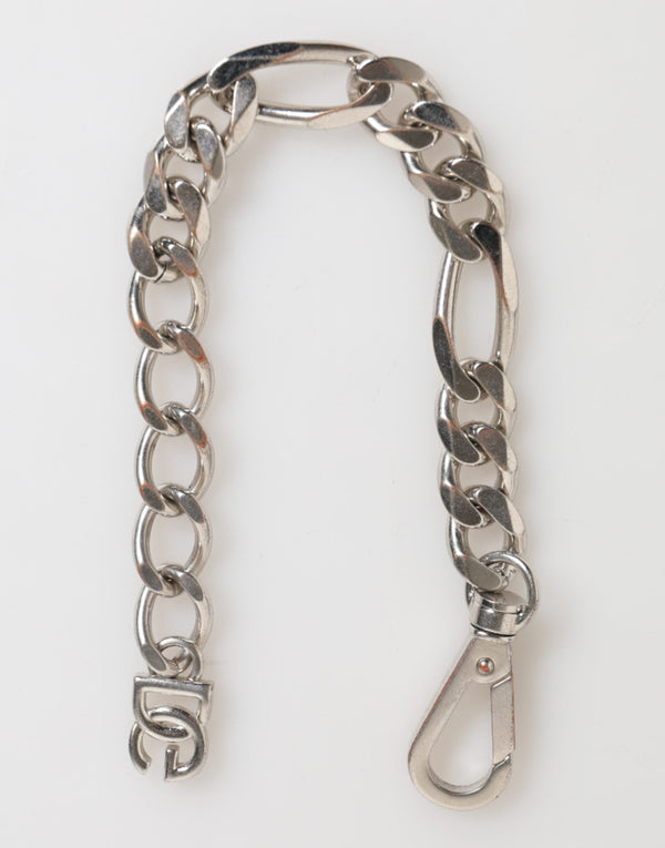 Dolce & Gabbana Silver Tone Brass Chain Lobster Clasp DG Logo Bracelet