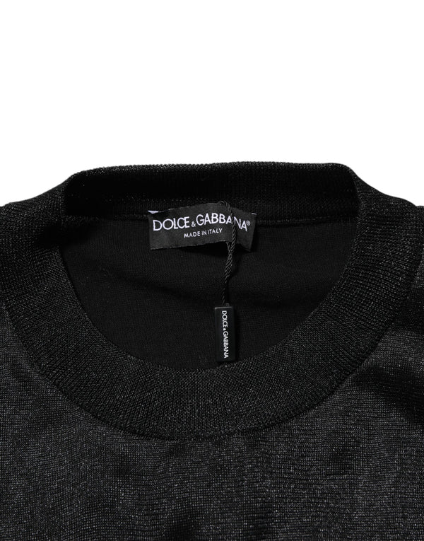 Dolce & Gabbana Black Polyester Pullover Sweatshirt Sweater