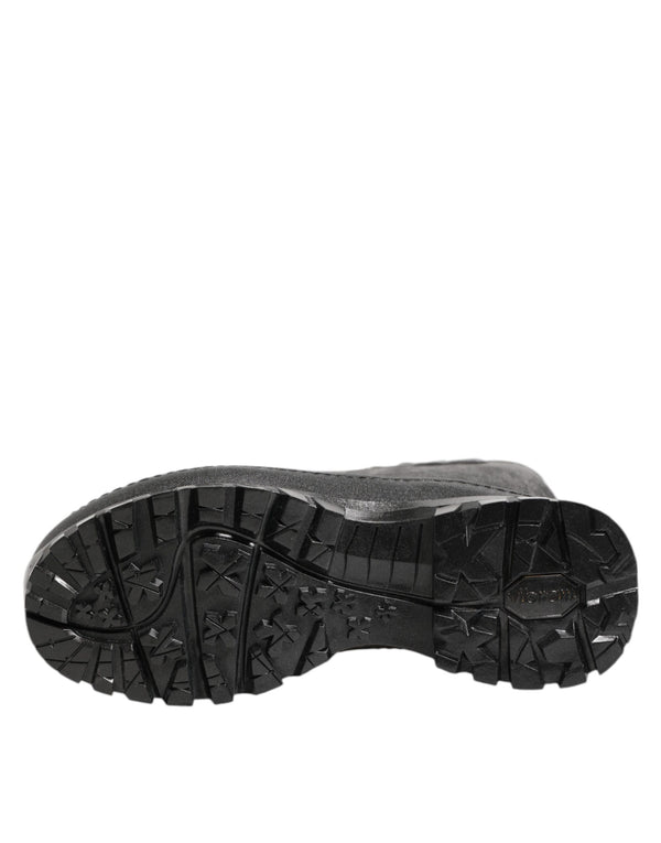 Dolce & Gabbana Metallic Black Pull On Rain Boots Men Shoes