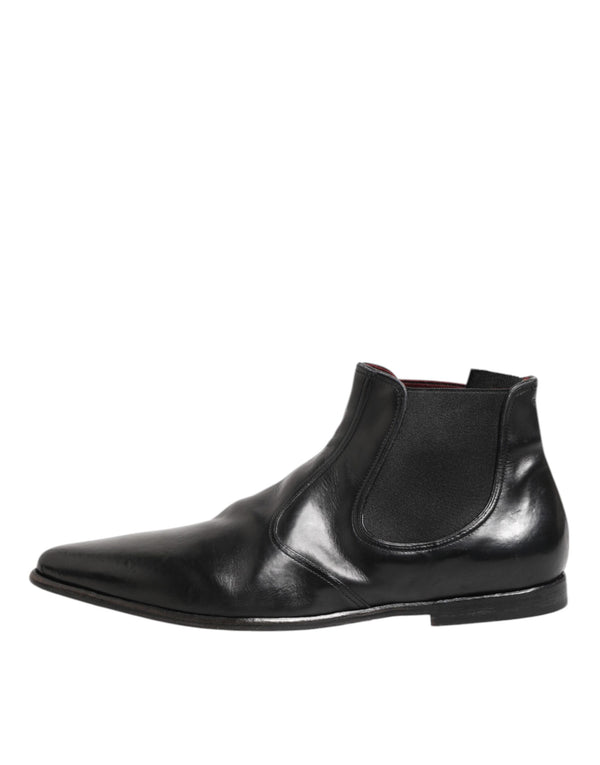 Dolce & Gabbana Black Chelsea Slip On Men Ankle Boots Shoes