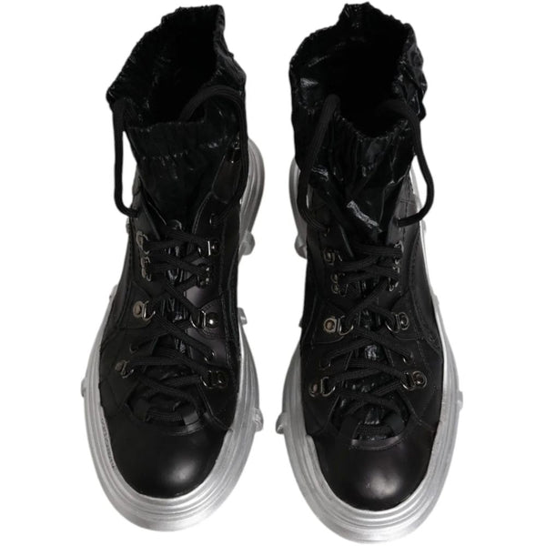 Dolce & Gabbana Black Lambskin Men Ankle Boot