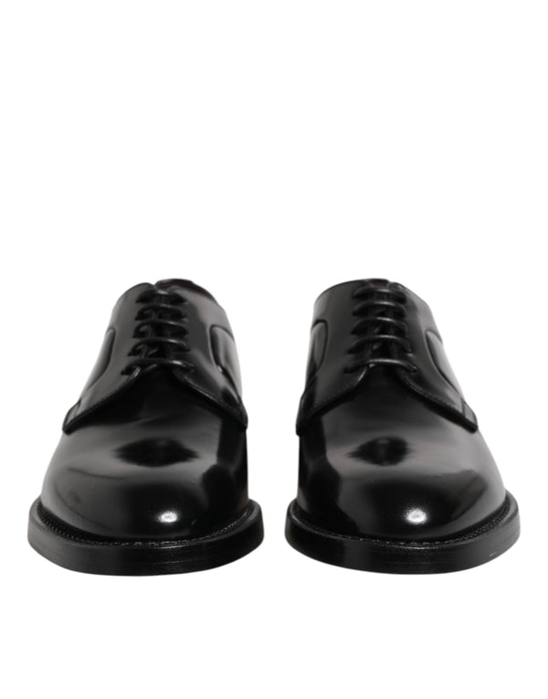 Dolce & Gabbana Black Calf Leather Lace Up Dress Shoes