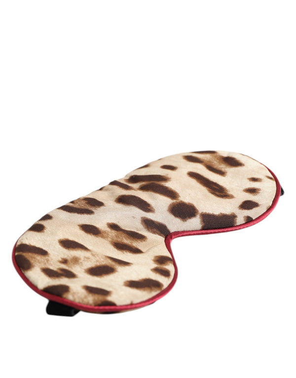 Dolce & Gabbana Brown Leopard Print Silk Women Accessory Sleep Eye Mask