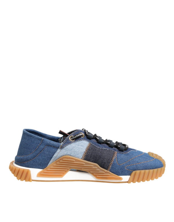 Dolce & Gabbana Blue Lace Up Low Top NS1 Sneakers Shoes