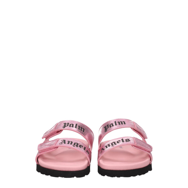 Palm Angels Pink Leather Slippers Sandals