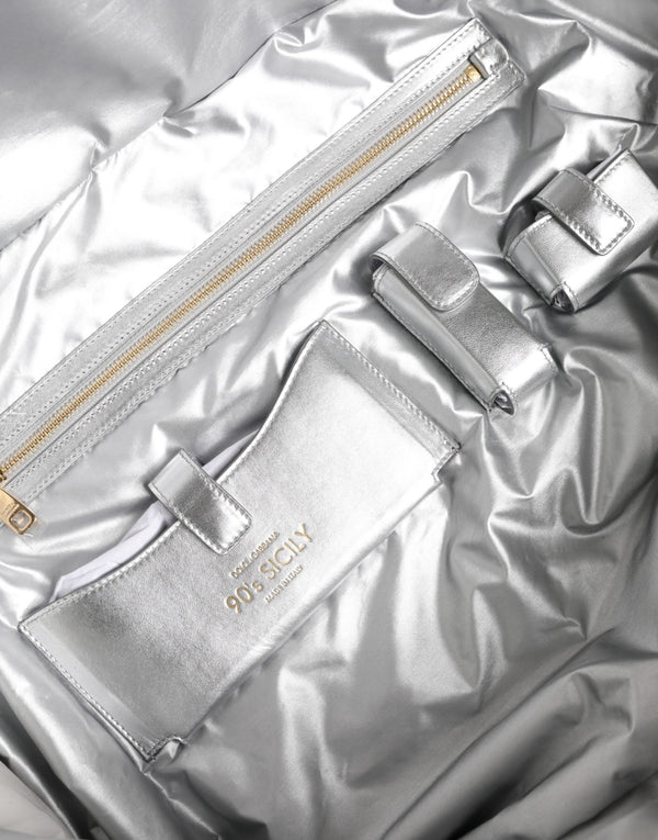 Dolce & Gabbana Silver Quilted Filled Crossbody Shoulder Bag SICILY Bag