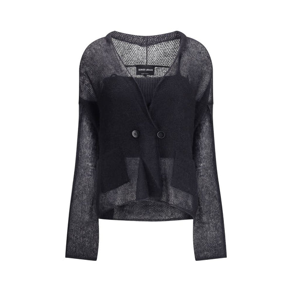 Giorgio Armani Double-breasted cardigan and top in a wool and mohair blend Twin-set