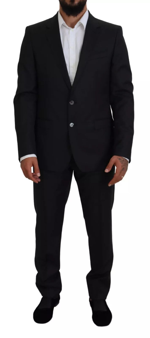 Dolce & Gabbana Melange Grey Wool 2 Piece MARTINI Suit