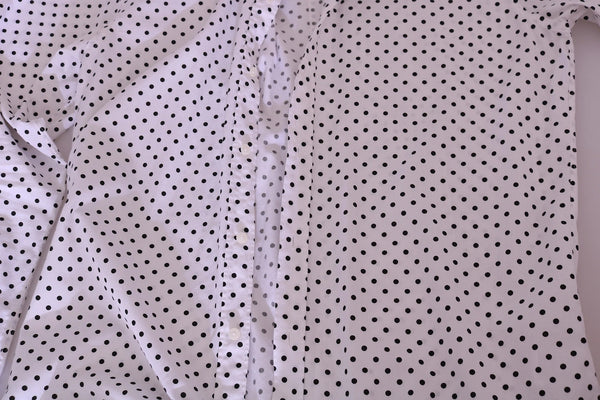 Dolce & Gabbana White Dotted Dress Formal MARTINI Shirt