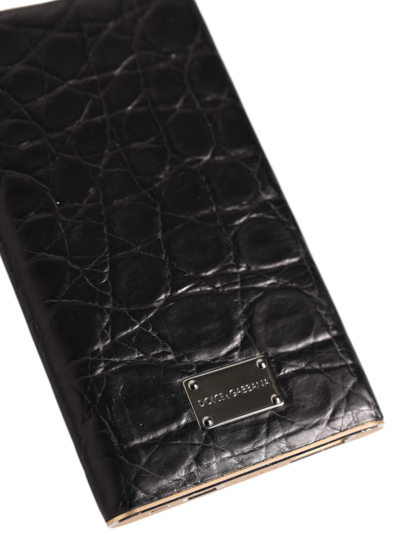Dolce & Gabbana Black Leather Embossed Exotic 3000mAh  Power Bank Charger USB