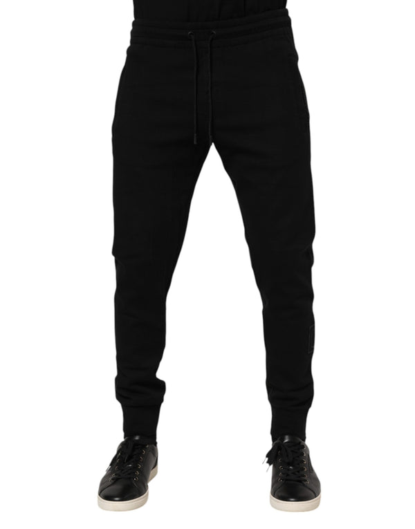 Dolce & Gabbana Black Cotton Jogger Jogging Men Trouser Pants