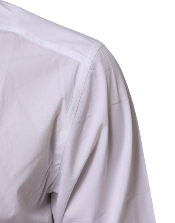 Dolce & Gabbana White Cotton Slim Fit Dress Formal Men Shirt