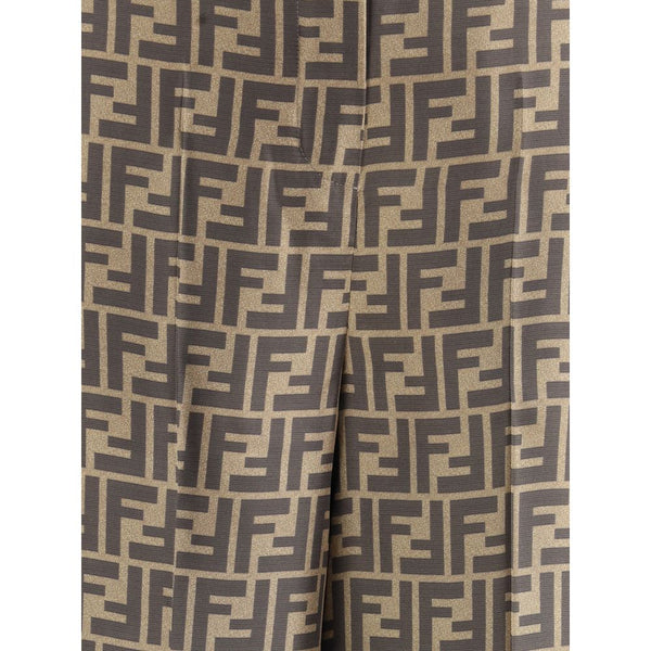 Fendi Monogram pattern silk Pants