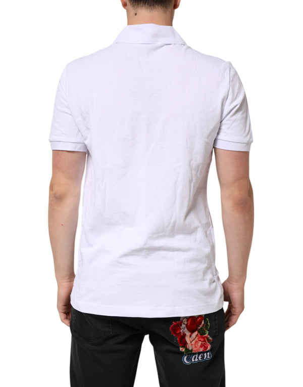 Dolce & Gabbana White Cotton DG Heart Logo Embroider T-shirt