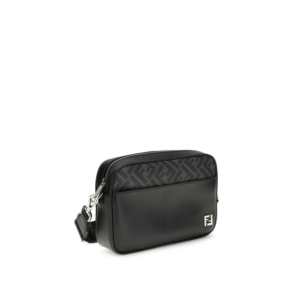 Fendi FF leather and canvas Shoulder Bag