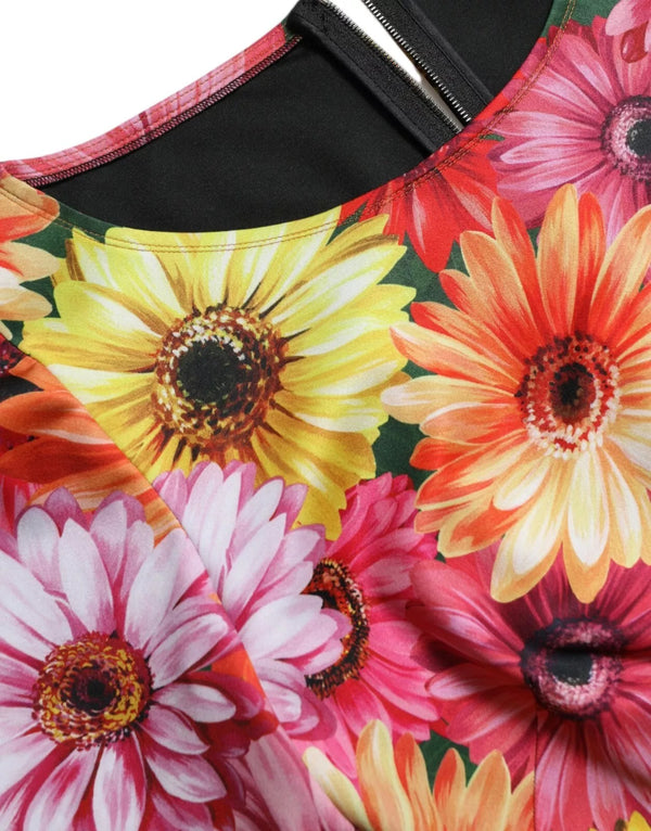 Dolce & Gabbana Multicolor Floral Print Sheath Mini Dress