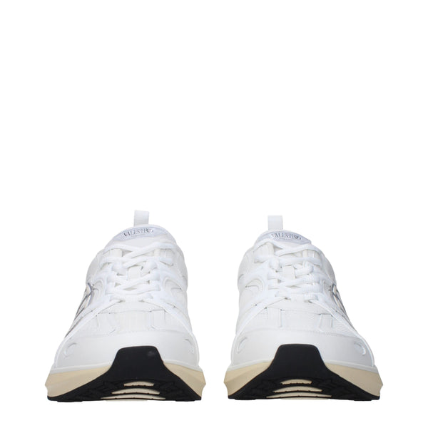 Valentino Garavani White Fabric Athletic Sneakers