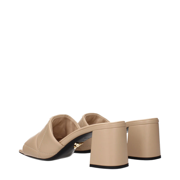 Prada Beige Leather Slippers Sandals