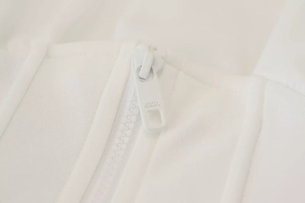 Dolce & Gabbana White Cotton Corset Stretch Top  T-shirt
