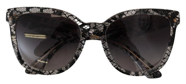 Dolce & Gabbana DG4190 Black Lace Acetate Crystal Round Sunglasses