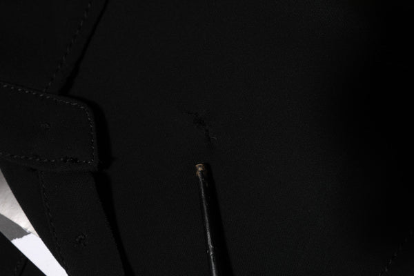 Emporio Armani Black Viscose Blend Shirt Style Belted  Dress