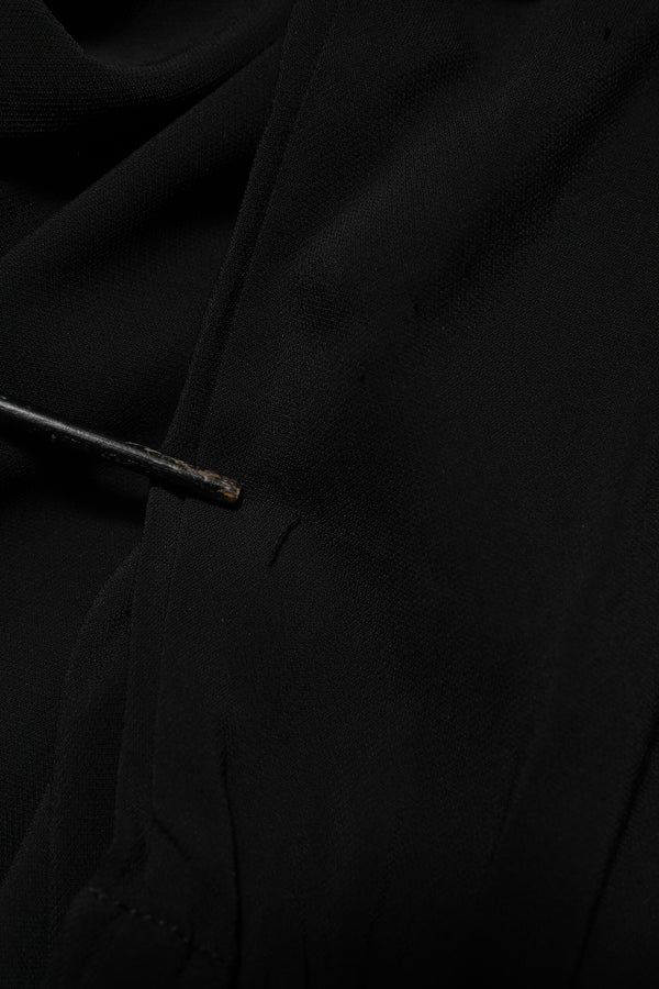 Emporio Armani Black Viscose Blend Shirt Style Belted  Dress