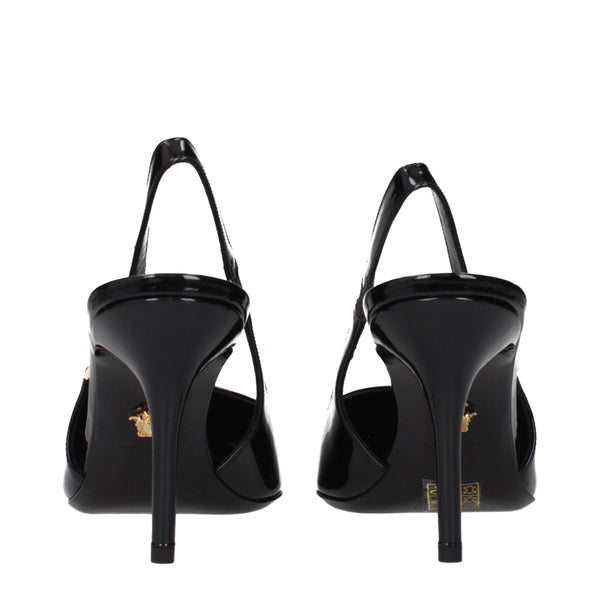 Versace Black Leather High Heel Pumps