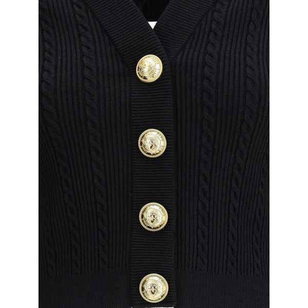 Balmain Ribbed and braided Cardigan