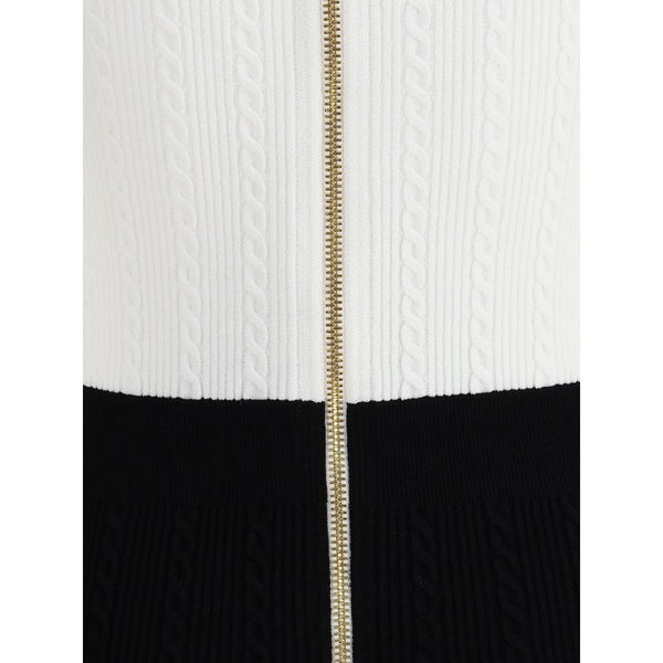 Balmain Braided pattern midi Dress