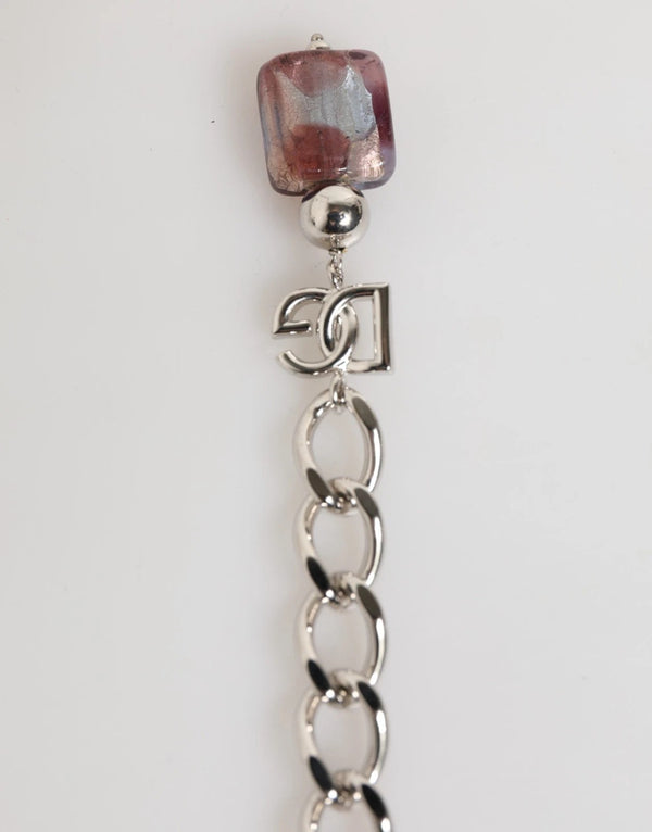 Dolce & Gabbana Multicolor Murano Glass Beads Brass Zamak Necklace