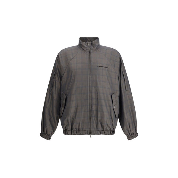 Balenciaga Zipped Jacket with Brown and Blue checked motif