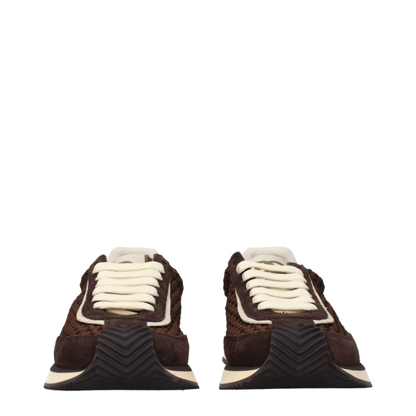 Dolce & Gabbana Brown Fabric Low Tops