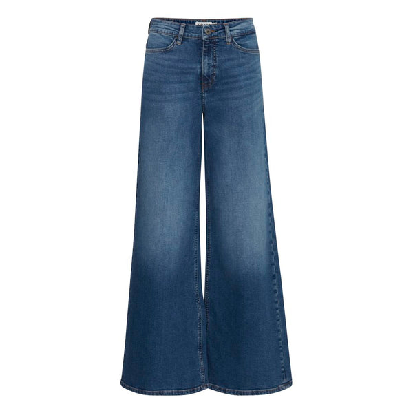 ICHI Blue Cotton Bootcut Jean