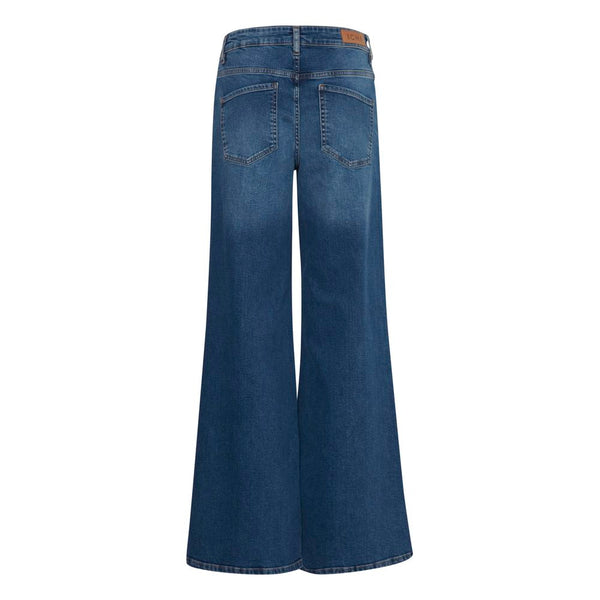 ICHI Blue Cotton Bootcut Jean