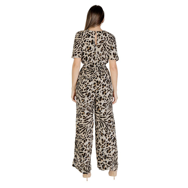 ICHI Beige Viscose Jumpsuit