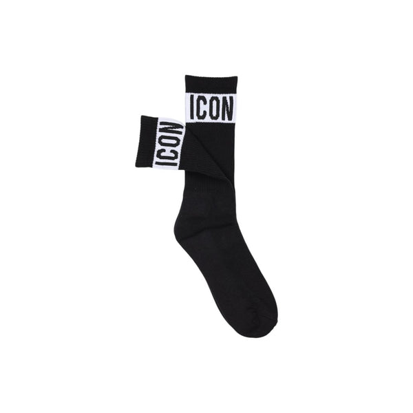 Icon Black Cotton Sock