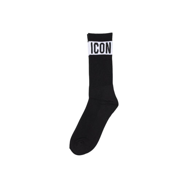 Icon Black Cotton Sock