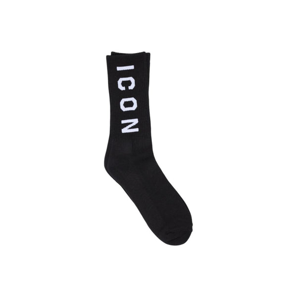 Icon Black Cotton Sock