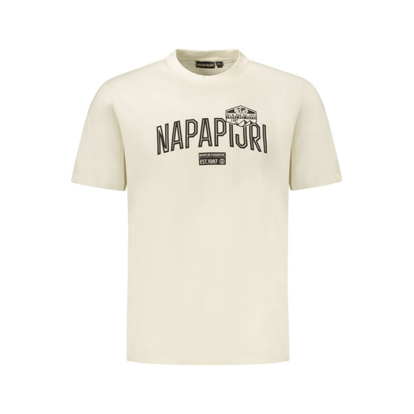 Napapijri Beige Cotton Men T-Shirt
