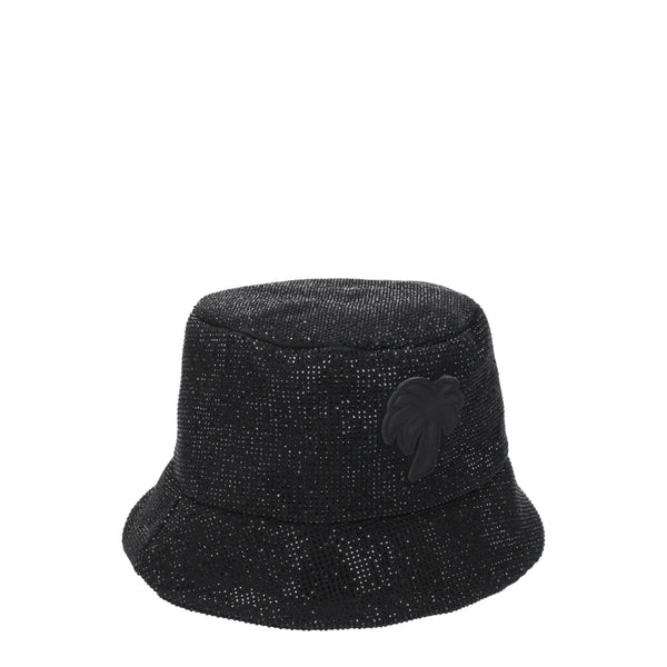 Palm Angels Black Cotton Bucket Hats